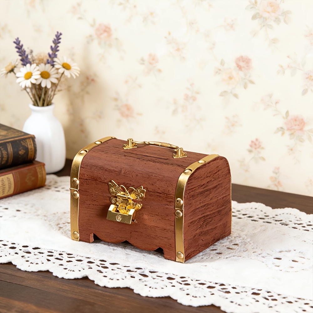 Wooden Treasure Box Decorative Jewelry Storage Box